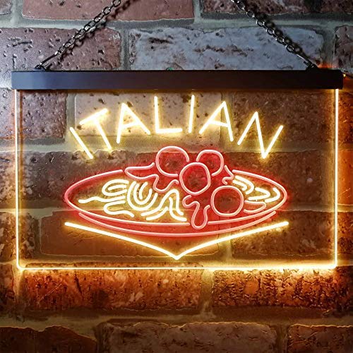 Spaghetti Meatballs Dual LED Neon Light Sign